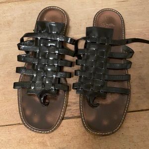 Paul smith black patent gladiator sandals